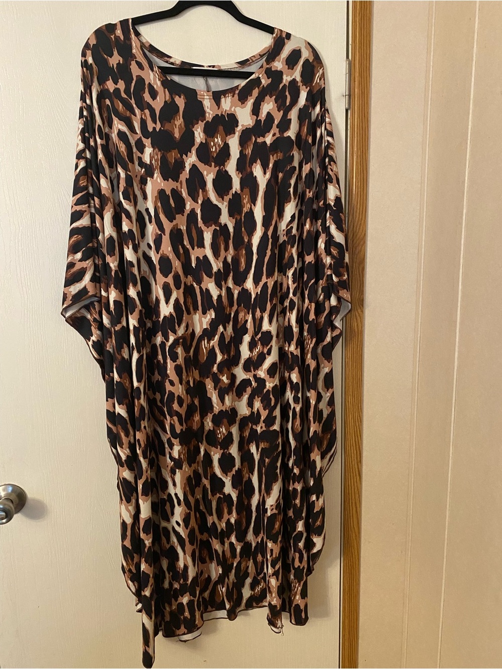 Nuggles 2X Loose Leopard Print Kaftan - Brown & Black